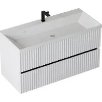 Мебель для ванных комнат Vela Тумба под умывальник Vela Волна 100П под Classica (белый мат) черный гола TU9219