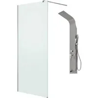 Душевая стенка Saniteco Walk-In SN-W8MC110 LYPA-1 (хром/панель хром матовый)