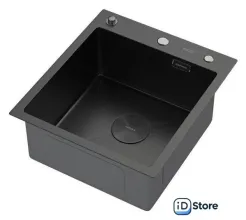 Кухонная мойка ARFEKA ECO AR 450500 POP-UP BLACK PVD NANO