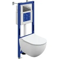 Унитаз подвесной Cersanit Brasko Smart DPL EO Slim Aqua 40 Smart M 69318 (с кнопкой Twins хром глянцевый)