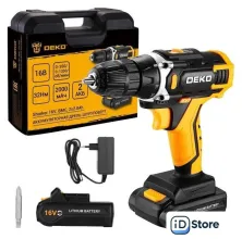 Дрель-шуруповерт Deko Sharker 16V 083-1108 (с 2-мя АКБ, кейс)