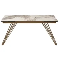 Обеденный стол M-City Accera New 160 / 614M05351 (Gloss Luxury Pandora Ceramic/шампань)