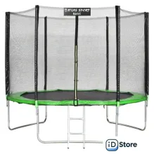 Батут Atlas Sport 312 см - 10ft Basic (с лестницей, внешняя сетка, зеленый)