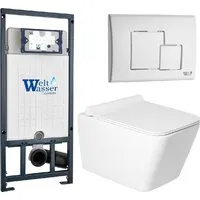 Унитаз подвесной Saniteco KW-9004W в комплекте с инсталляцией Marberg 507 SE GL-WT Marberg 507