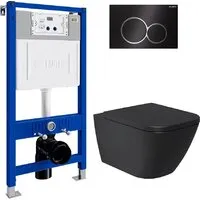 Унитаз подвесной Lauter Nuremberg 21811B 21901001 (черный, с кнопкой 219704E черный)