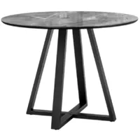 Обеденный стол Woodville Норфолк 100 (серый мрамор/черный)