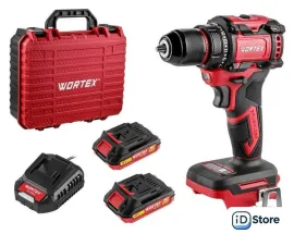 Дрель-шуруповерт Wortex BD 2025 DLi 1329837 (с 2-мя АКБ, кейс)