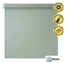 Рулонная электроштора НеоФьюжен Мегаполис 200х250 левая (зеленый, белая фурнитура)