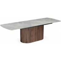 Обеденный стол Woodville Lagos 160-240x90 (серый/орех)