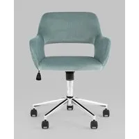 Офисное кресло Stool Group Ross chrome velvet Olive 61 (велюр серо-зеленый)