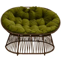 Кресло садовое Craftmebel Мамасан Премиум (коричневый/зеленый)