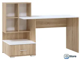 Стол Памир ПКС-10 (дуб сонома/белый глянец)