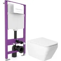 Унитаз подвесной Saniteco KW-9010W Triton Pro EVO815N (с кнопкой белый, матовый)