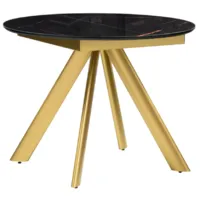 Обеденный стол Woodville Галвестон 100х76 / 532392 (обсидиан/черный/золото)