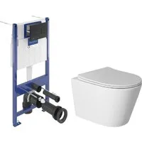 Унитаз подвесной Saniteco Torando T-201W Villeroy Boch 92122870 921228AN (кнопка черная)