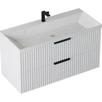 Мебель для ванных комнат Vela Тумба под умывальник Vela Волна 100П под Classica (белый мат) черный хекси TU9218