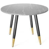 Обеденный стол Sheffilton SHT-TU104/TT 90 (черный муар/золото/серый мрамор)