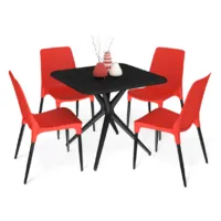 Обеденная группа Sheffilton SHT-DS208 (черный/красный)