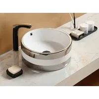 Умывальник CeramaLux C1056 (белый/серебристый)