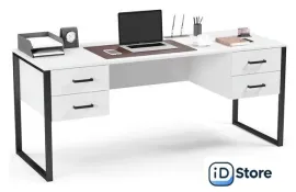 Стол Soma Slava 180x66 (белый/черный)