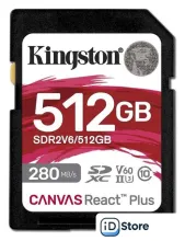 Карта памяти Kingston Canvas React Plus V60 SDXC 512GB