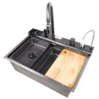 Мойка кухонная со смесителем Saniteco LD0192 (68х45)