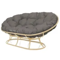 Диван садовый M-Group Мамасан / 12100509 (бежевый/серая подушка)