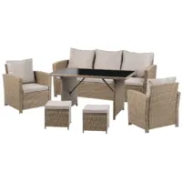 Набор садовой мебели Sundays Madeira SFS 020 (светло-коричневый/бежевые подушки)