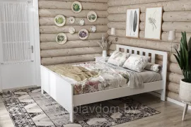 Кровать Сага двойная 160х200 белый
