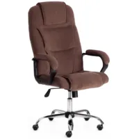 Кресло офисное TetChair Bergamo флок (хром/коричневый 6)