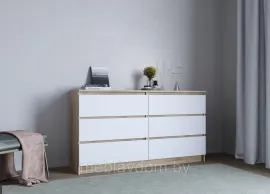 Комод Мори МК 1380.6 - Дуб Сонома/Белый (1,4м)