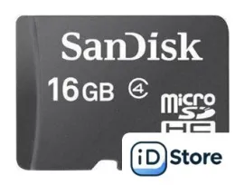 Карта памяти SanDisk microSDHC (Class 4) 16 Гб (SDSDQM-016G-B35А)