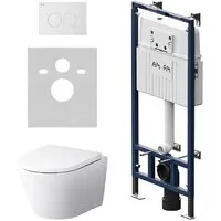 Унитаз подвесной с инсталляцией AM.PM Sense FlashClean IS100101.741701 (с сиденьем)