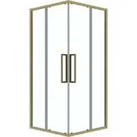 Душевой уголок Grossman Cosmo 100x100x195 300.K33.02.1010.32.00 (золото сатин/прозрачное стекло)