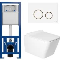Унитаз подвесной Saniteco KW-9004W в комплекте с инсталляцией 63535 S-IN-MZ-LINK_PRO