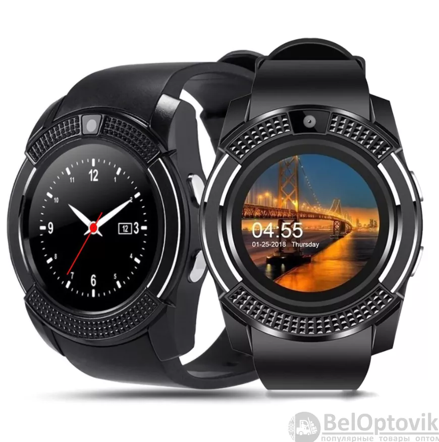 Умные часы Smart Watch V8 (копия) Черные ОПТОМ