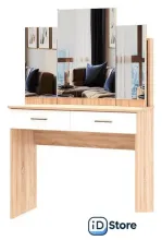 Туалетный столик с зеркалом Памир Беатрис (дуб сонома/белый глянец)