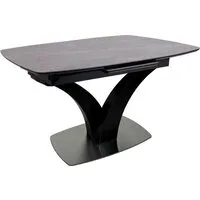 Кухонный стол Аврора Нотр Дам Moderne 140-180x850 (камень серый Greys Grey/черный матовый)