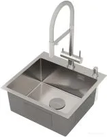 Кухонная мойка Roxen Simple 560220-50-V сатин/текстурная (с коландером и дозатором)