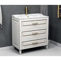 Мебель для ванных комнат Vela Тумба под умывальник Vela Ретро Gold 80Н (глянец) TU27096