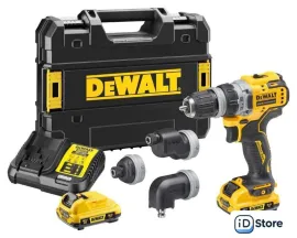 Дрель-шуруповерт DeWalt DCD703L2T (с 2-мя АКБ, кейс, набор патронов)
