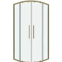 Душевой уголок Grossman Cosmo 100x100x195 301.K33.02.1010.32.00 (золото сатин/прозрачное стекло)