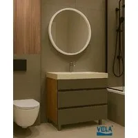 Мебель для ванных комнат Vela Тумба под умывальник Vela Мира Лайт 60Н под Classica (дуб/серый) TU1174