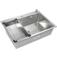 Кухонная мойка ARFEKA ECO AR мойка 700500, коландер G, дозатор SATIN DECOR MILLET