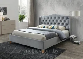 Кровать SIGNAL ASPEN Velvet Bluvel 14 серый/дуб 160/200