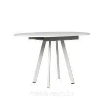 Стол ВВР Элип-2 Мрамор марквина белый/белый профиль