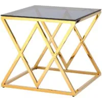 Журнальный столик Stool Group Инсигния 55x55 EET-026-TG-SK (стекло smoke/сталь золото)
