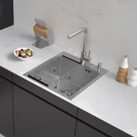 Кухонная мойка ARFEKA ECO AR мойка 450500, коландер F, дозатор SATIN DECOR