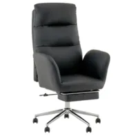 Кресло офисное TopChairs Solid с оттоманкой / DD-004-OT (черный)