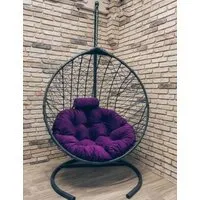 Подвесное кресло Craftmebel Кокон Капля Стандарт (черный/фиолетовый)